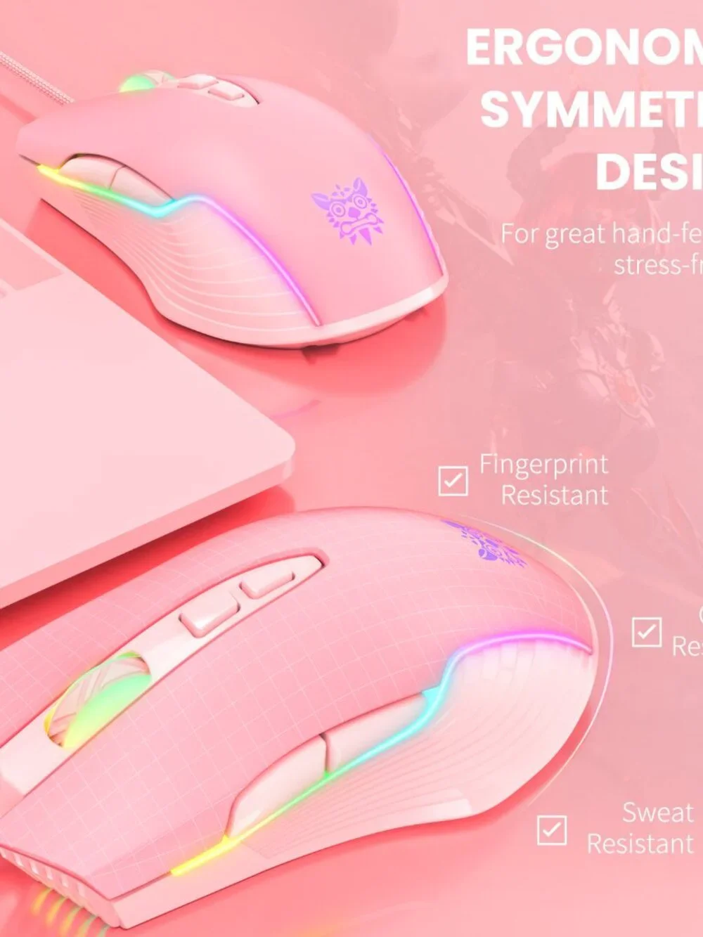 Gamer Cute RGB 6400 DPI Wired Gaming Mouse Breathing LED Optical USB 7 Buttons